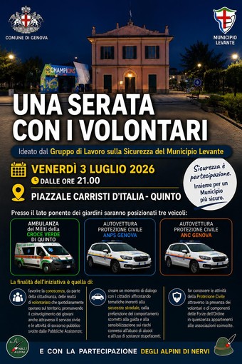 Sicurezza e volontariato, a Quinto una serata di incontro con cittadini e associazioni