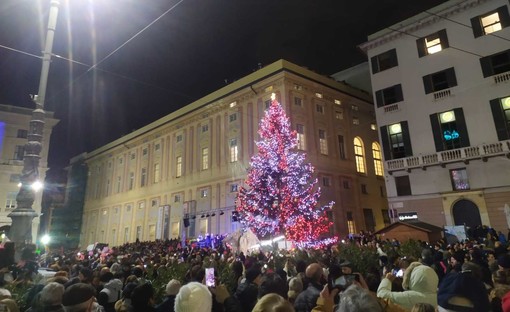 Con l'accensione del grande albero di piazza De Ferrari iniziano ufficialmente le feste a Genova e in Liguria (Foto e video) Con l'accensione del grande albero di piazza De Ferrari iniziano ufficialmente le feste a Genova e in Liguria (Foto e video)