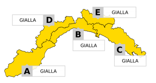 Maltempo, emanata l'allerta gialla per temporali su tutta la Liguria