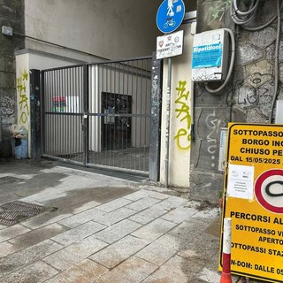 Sottopasso di Borgo Incrociati, riapertura fissata per il 15 giugno