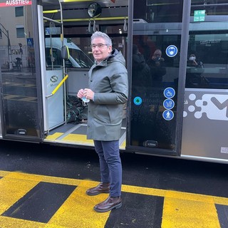 Recco: mobilità sostenibile, il sindaco Gandolfo presente al test del bus a idrogeno