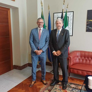 Regione, il Presidente Bucci incontra il Console General USA Douglass Benning
