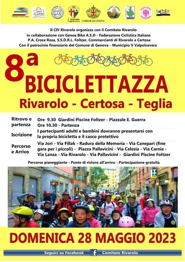 Domenica 28 maggio torna la &quot;Biciclettazza&quot; in Valpolcevera