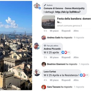 Festa della bandiera, sulla pagina del Comune parte il 'bombing' sul 25 Aprile