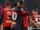 Aramu e Bani si abbracciano: sono loro i due protagonisti del match (foto di Gabriele Siri) Aramu e Bani si abbracciano: sono loro i due protagonisti del match (foto di Gabriele Siri)
