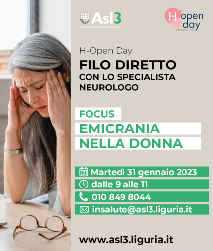 Martedì 31 gennaio filo diretto telefonico con lo specialista Asl3 per l’ONDA Open Day sull’emicrania