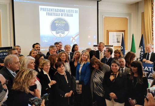 &quot;Obiettivo diventare il primo partito della coalizione&quot;, Fdi lancia i candidati in consiglio, il 6 giugno Giorgia Meloni a Genova (Foto e Video)