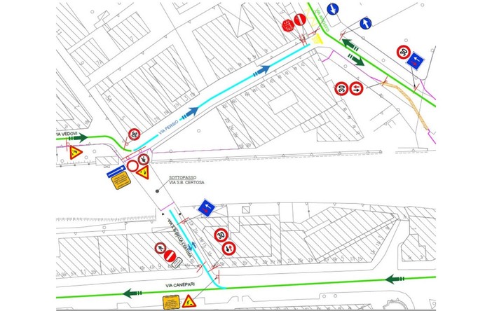Sottopasso di via Bartolomeo della Certosa, scatta la chiusura Sottopasso di via Bartolomeo della Certosa, scatta la chiusura