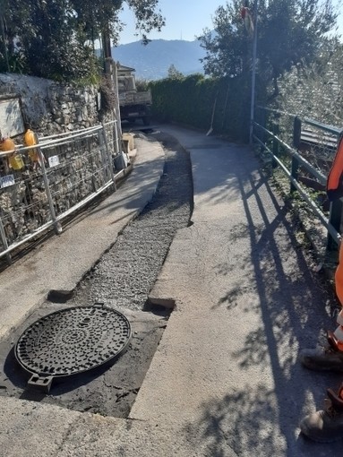 Collettore fognario in via del Castello a Recco, la consegna nei tempi previsti Collettore fognario in via del Castello a Recco, la consegna nei tempi previsti