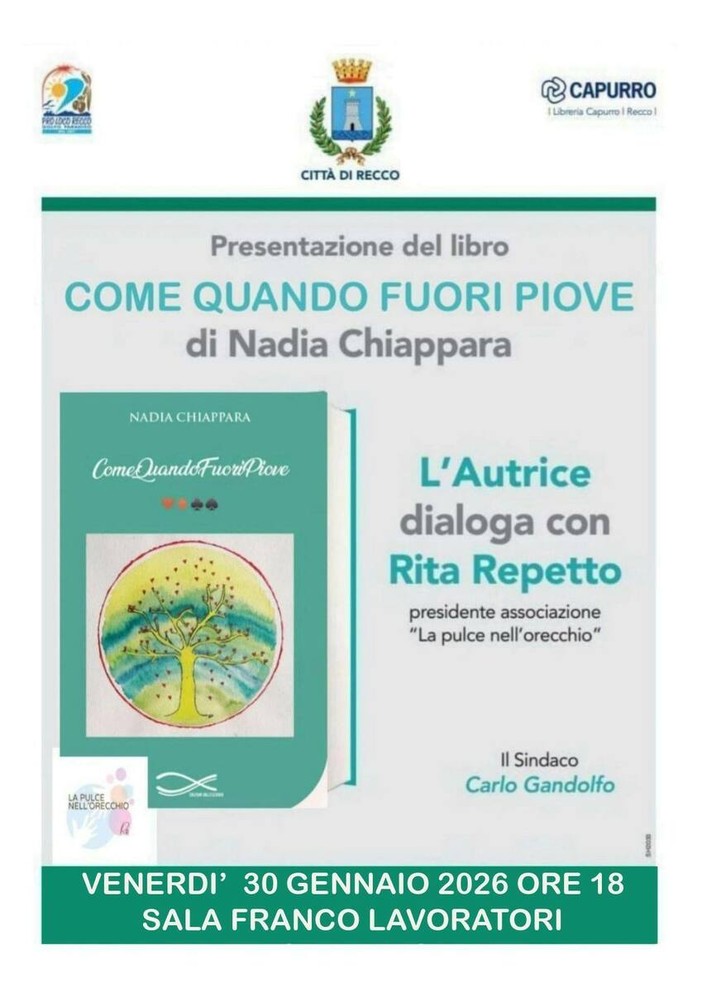 Recco, alla Sala Franco Lavoratori il nuovo libro di Nadia Chiappara