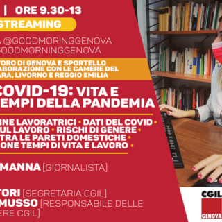 Cgil Genova: 'Donne e Covid-19: vita e lavoro ai tempi della pandemia' in programma venerdì 27 novembre