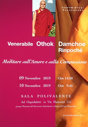 Ospedaletti: il 9 e 10 novembre, presso la Sala Polivalente si terranno due conferenze dedicate al "Meditare sull’Amore e Compassione"