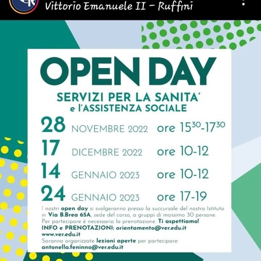 Servizi per la sanità e l'assistenza sociale, il corso dell'Istituto Vittorio Emanuele Ruffini in via Bernabo Brea Servizi per la sanità e l'assistenza sociale, il corso dell'Istituto Vittorio Emanuele Ruffini in via Bernabo Brea