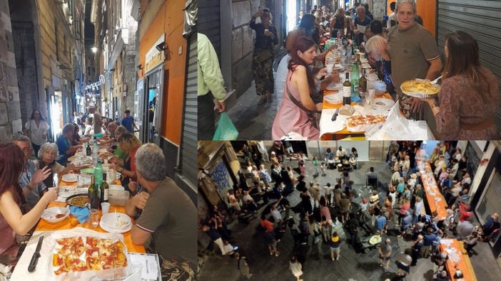 Si mangia e si beve… per un chilometro e mezzo: la tavolata da record nel centro storico Si mangia e si beve… per un chilometro e mezzo: la tavolata da record nel centro storico