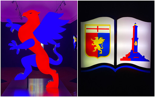 Marco Lodola celebra il Genoa con la mostra "Il Rosso e il Blu. Genoa 130 anni" (Foto e video)