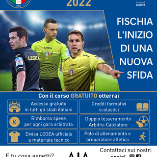 Dal 20 settembre un corso gratuito aperto ai giovani che vogliono diventare arbitri