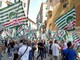 Presidio di protesta della Fit Cisl contro l'isolamento della Liguria, oltre 200 in piazza