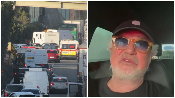 Ennesimo pomeriggio d'inferno sulla A10, lo sfogo di Briatore: &quot;E' uno scandalo, si fa in tempo a morire&quot;