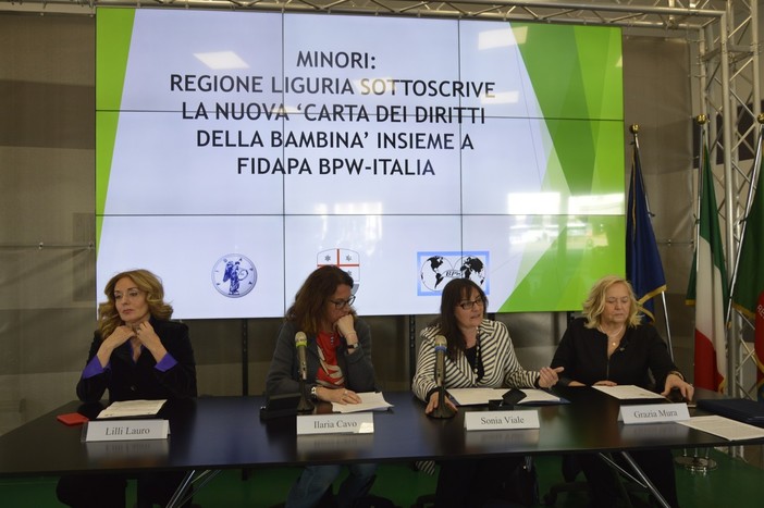 La Regione sottoscrive la nuova Carta dei diritti della bambina con Fidapa Bpw Italia