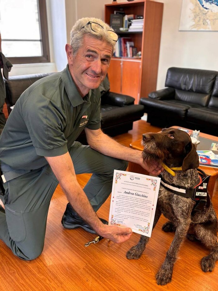 Encomio all'ispettore Giacchino e al cane Sax per l'impegno con il nucleo regionale antiveleno