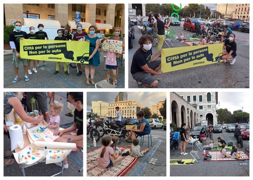 ParkingDay a Genova: Greenpeace trasforma un'area parcheggio in un Parco Urbano (FOTO)