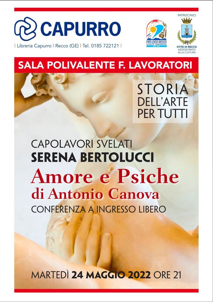 Recco, Serena Bertolucci in Sala Polivalente con una conferenza su Canova