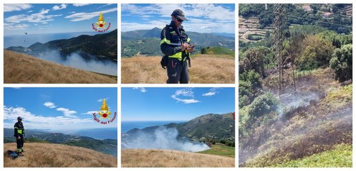 Voltri: vasto incendio alla vegetazione, intervento dei Vigili del fuoco in località Cannellona (FOTO) Voltri: vasto incendio alla vegetazione, intervento dei Vigili del fuoco in località Cannellona (FOTO)