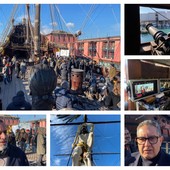 Turismo, sul Galeone del Porto Antico di Genova si gira il nuovo spot sanremese di Regione Liguria (Foto e Video)