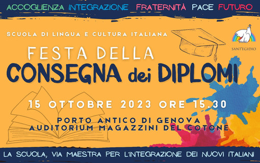 L'integrazione che vince la paura, domenica la consegna dei diplomi per 900 migranti delle Scuole di lingua e cultura italiana L'integrazione che vince la paura, domenica la consegna dei diplomi per 900 migranti delle Scuole di lingua e cultura italiana