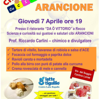 Chimica e cucina, stasera appuntamento con la "Serata arancione"