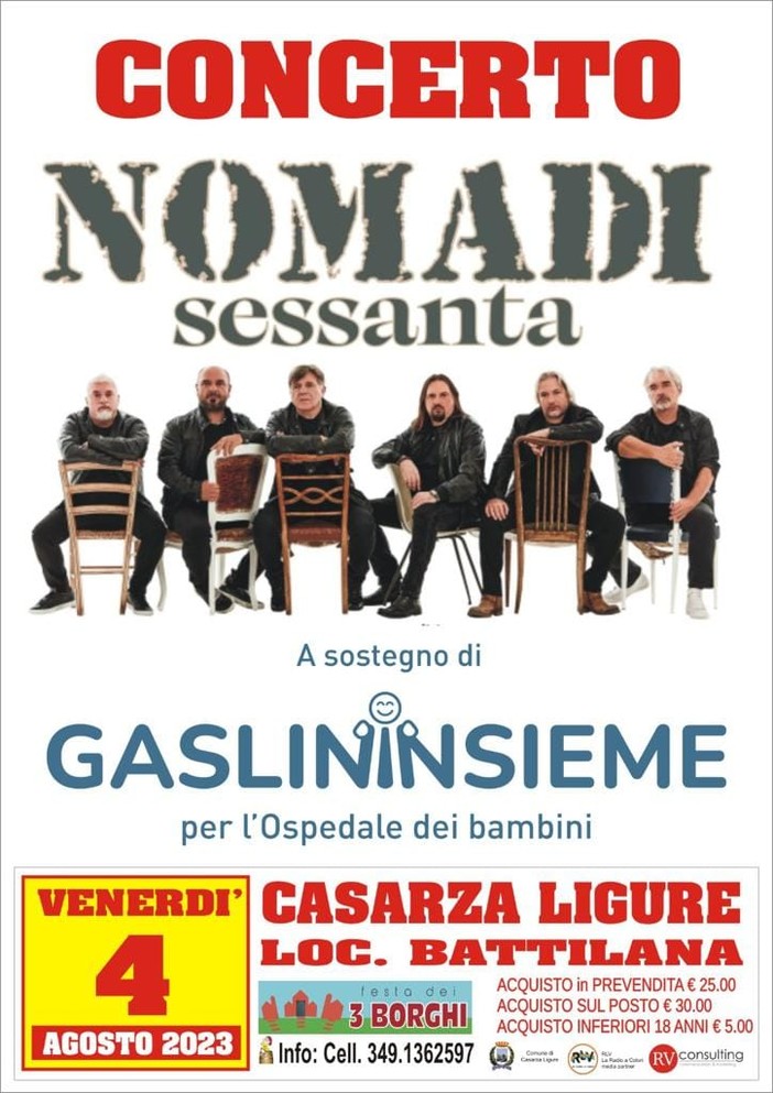 Casarza Ligure, weekend di festa con il concerto dei Nomadi