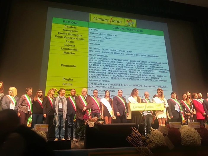 Comuni Fioriti ecco i premiati. Anche alcuni comuni della Provincia di Savona