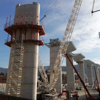 Riprendono i lavori sulla pila 13 del nuovo viadotto sul Polcevera (FOTO)