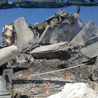 Demolizione Ponte Morandi, entrati in funzione i cannon fog (VIDEO)