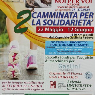Sabato 22 maggio la seconda edizione della 'Camminata della solidarietà' Sabato 22 maggio la seconda edizione della 'Camminata della solidarietà'