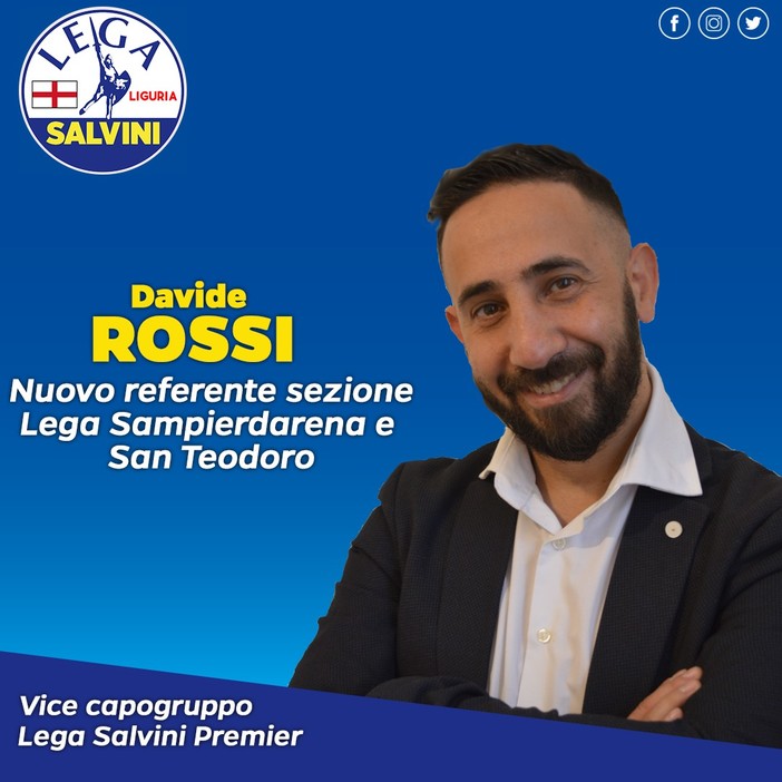 Davide Rossi (Lega) nuovamente segretario della sezione di Sampierdarena e San Teodoro Davide Rossi (Lega) nuovamente segretario della sezione di Sampierdarena e San Teodoro