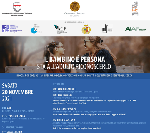 Giornata dell'Infanzia: Francesco Lalla al convegno "Il bambino è persona, sta all'adulto riconoscerlo"