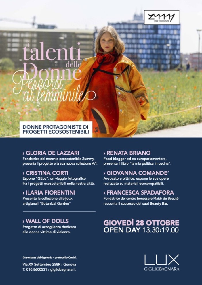 Genova, Lux Giglio Bagnara ospita l'evento &quot;I talenti delle donne - Percorsi al femminile&quot;