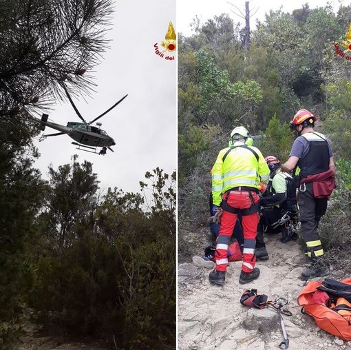 Sestri Levante, donna cade sui sentieri a Punta Manara, soccorsa da vigili del fuoco e soccorso alpino Sestri Levante, donna cade sui sentieri a Punta Manara, soccorsa da vigili del fuoco e soccorso alpino