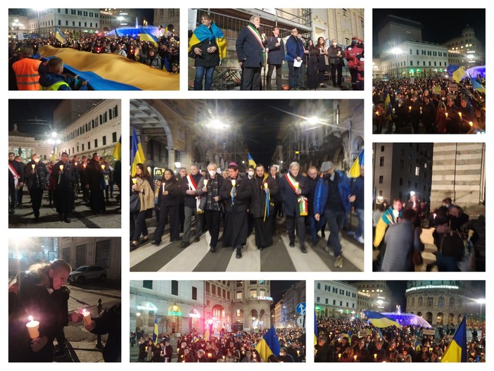 Genova, circa mille persone alla fiaccolata per la pace, padre Vitaliy: "Cinque giorni di terrore, ma non siamo soli (Foto e Video) Genova, circa mille persone alla fiaccolata per la pace, padre Vitaliy: "Cinque giorni di terrore, ma non siamo soli (Foto e Video)