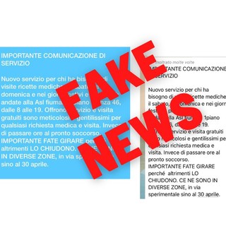 "Nuovo servizio per visite e ricette mediche nei festivi", ma il messaggio virale è una fake news "Nuovo servizio per visite e ricette mediche nei festivi", ma il messaggio virale è una fake news