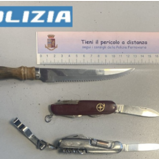 Principe, evade dai domiciliari e viene fermato in stazione con coltelli e forbici nei borsoni