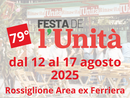 A Rossiglione il 12 agosto al via la Festa dell'Unità con una giornata dedicata alla Palestina A Rossiglione il 12 agosto al via la Festa dell'Unità con una giornata dedicata alla Palestina