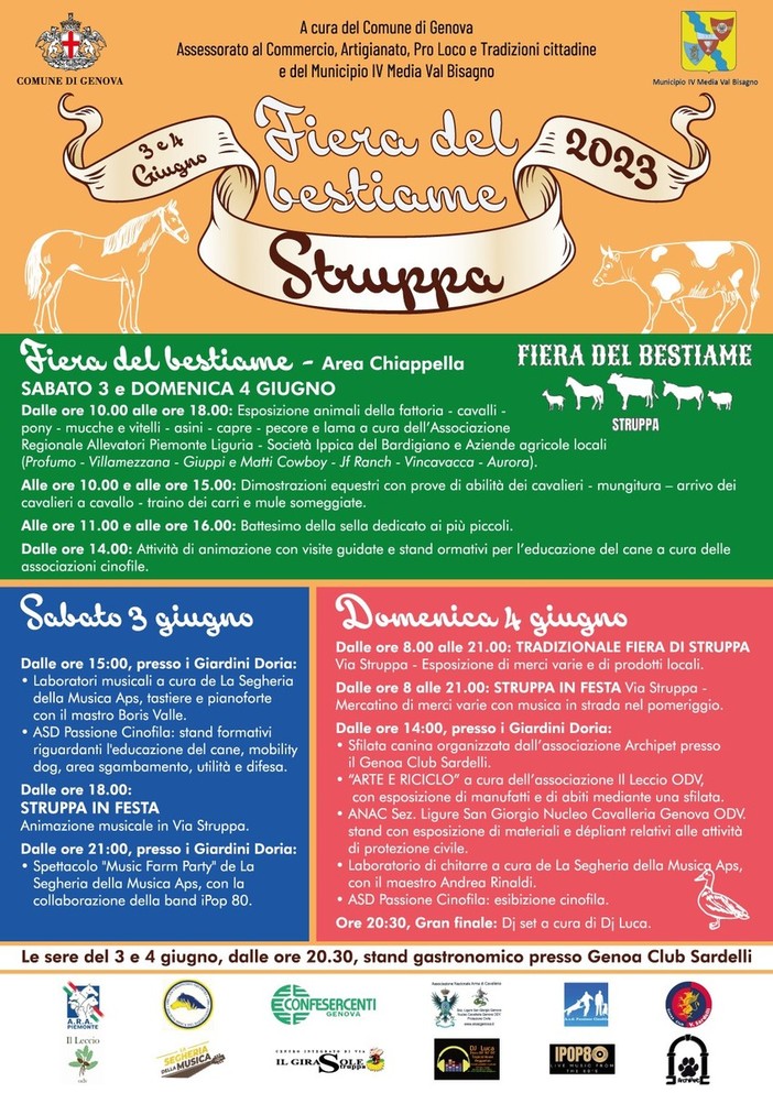 Struppa, il 3 e 4 giugno torna la Fiera del Bestiame