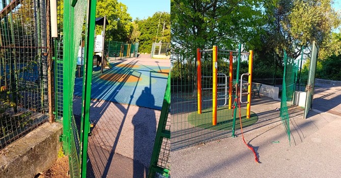 Biscione, l’area giochi dell’Albero del Ciao devastata ancora: nel mirino il playground inclusivo inaugurato pochi mesi fa