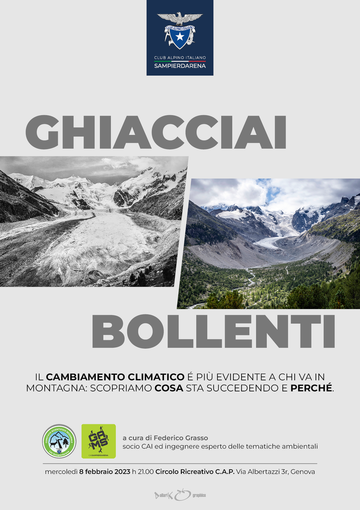 Mercoledì 8 febbraio al CAP l'incontro “Ghiacciai bollenti" sui cambiamenti climatici in alta montagna