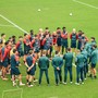 Il gruppo a rapporto col tecnico nell'ultimo confronto prima della separazione (foto Genoa CFC - TanoPress) Il gruppo a rapporto col tecnico nell'ultimo confronto prima della separazione (foto Genoa CFC - TanoPress)
