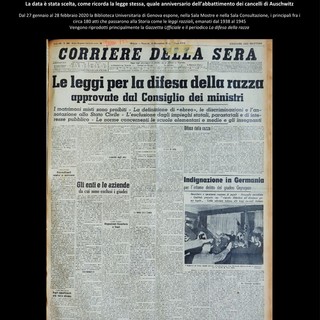 Giorno della Memoria: la biblioteca universitaria di Genova espone gli atti che passarono alla storia come leggi razziali Giorno della Memoria: la biblioteca universitaria di Genova espone gli atti che passarono alla storia come leggi razziali