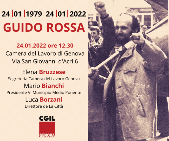 24 gennaio 2022: la Camera del Lavoro ricorda Guido Rossa 24 gennaio 2022: la Camera del Lavoro ricorda Guido Rossa