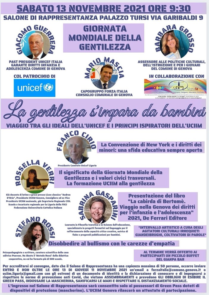 Mascia (Forza Italia): "La gentilezza si impara da bambini"